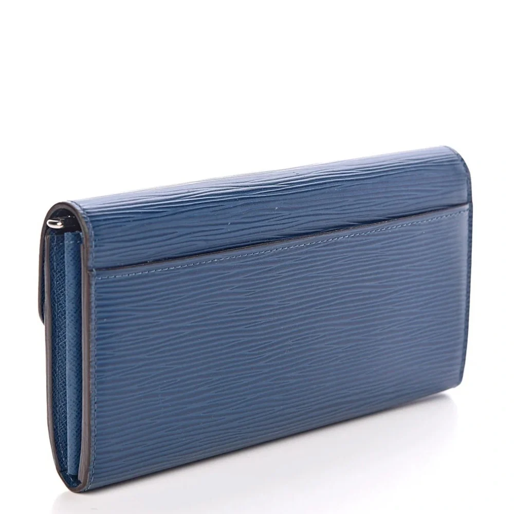 LOUIS VUITTON Epi Leather Sarah Wallet Blue Continental Flap